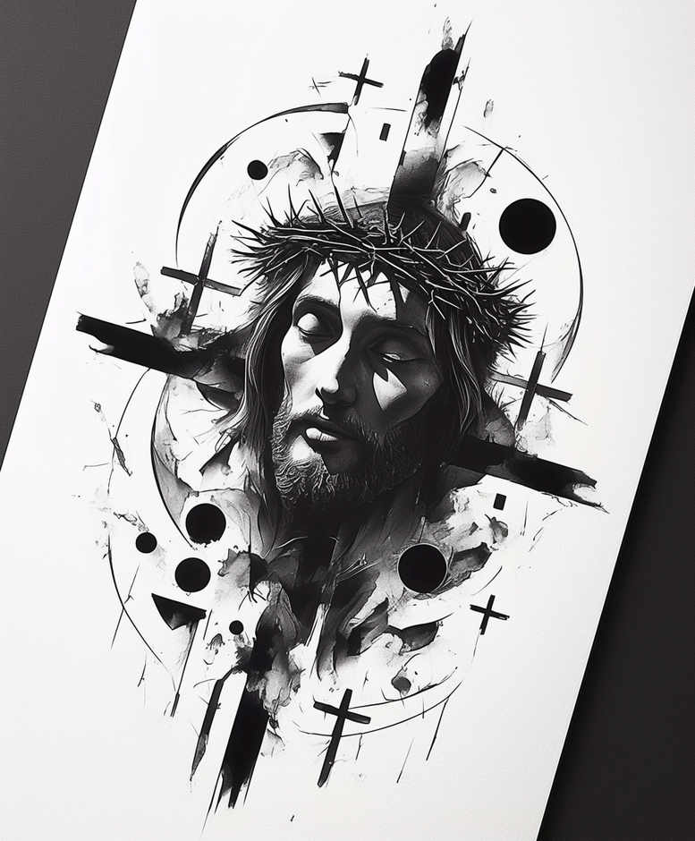 jesus-religious-tattoo-neotraditional-artistic-flair-for-calf – tattoo design ideas free ai generated – Gallery: jesus-inkby-ai