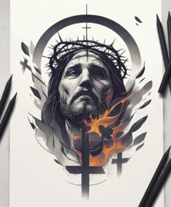 jesus tattoo design ideas Surrealism unconscious imagery crown of thorns embodying strength