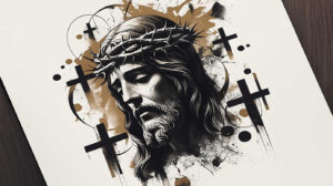 jesus tattoo design ideas textured divine determination and power