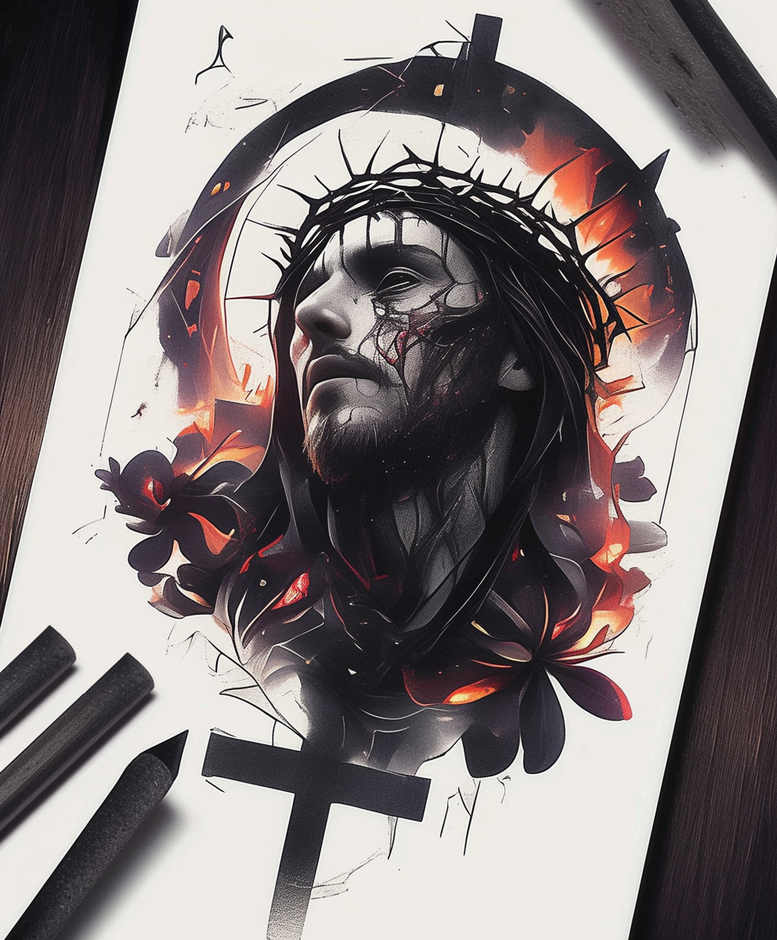 jesus tattoo design ideas enigmatic aura faith symbolising resilience