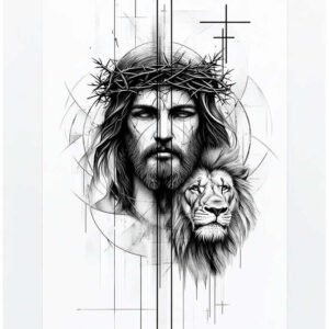 jesus tattoo design ideas Surrealism shimmering forms peaceful strength and power