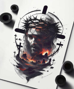 jesus tattoo design ideas refined lines prayer for foot