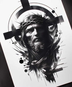 jesus tattoo design ideas soft shadows resurrection for back