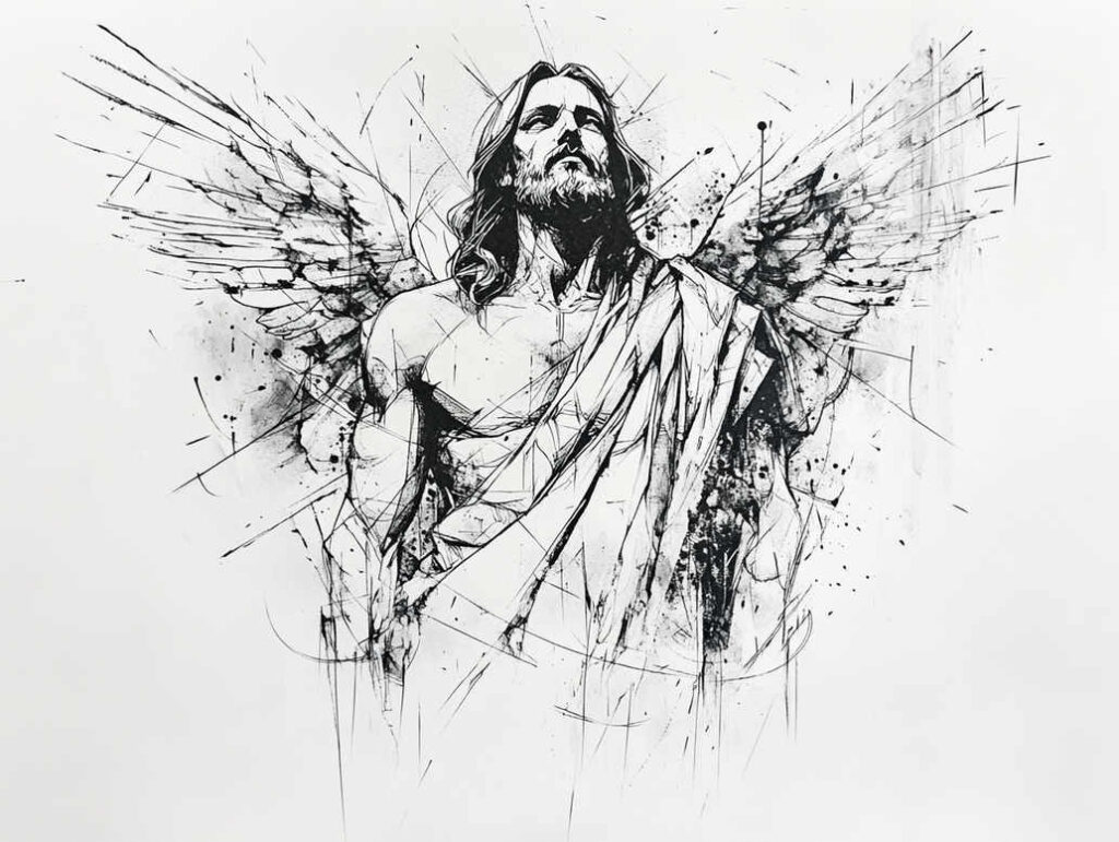 jesus tattoo design ideas Surrealism symbolic motifs sacred heart for wrist