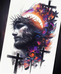 jesus tattoo design ideas Realism realistic proportions sacrifice for temple