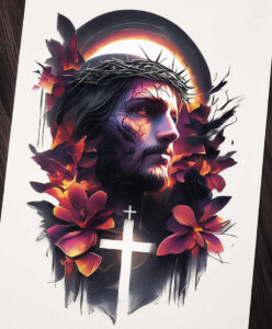 jesus tattoo design ideas Realism natural look spiritual perseverance and power