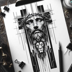 jesus tattoo design ideas ornate spiritual power embodying strength