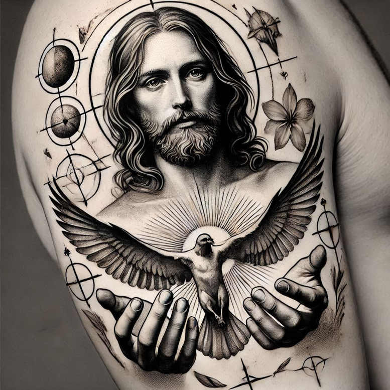 jesus tattoo design ideas Realism skin realism spiritual shows strength