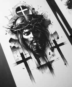 jesus tattoo design ideas Surrealism blurred boundaries symbolic for outer arm