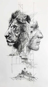 for-women – tattoo design ideas free ai generated – neotraditional-bold-texture – for-behind-ear – Gallery: lions-inkby-ai
