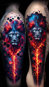 lion – tattoo design ideas free ai generated – realism-clean-background – for-shoulder – Gallery: lions-inkby-ai