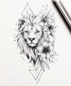 lion-with-claws – tattoo design ideas free ai generated – realism-precise-anatomy – for-knee – Gallery: lions-inkby-ai
