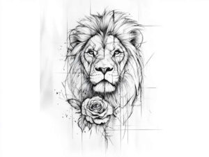 lions tattoo design ideas Surrealism altered reality detailed fur symbol of endurance