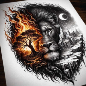 lions tattoo design ideas clean contrast detailed shading symbol of perseverance