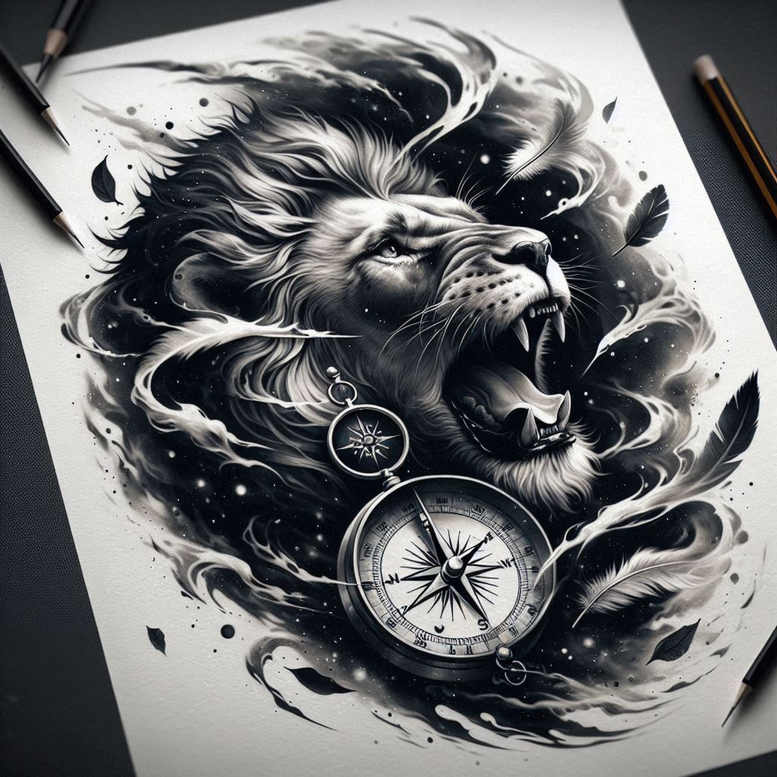 lions tattoo design ideas vector-style fierce silhouette for forearm