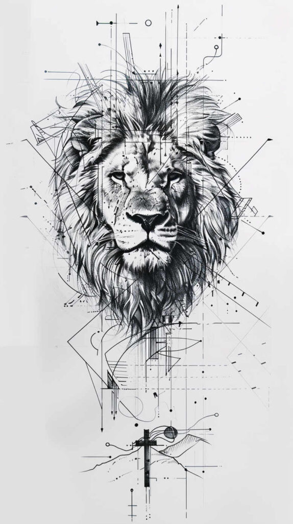 lions tattoo design ideas sharp contrast fierce stands for strength