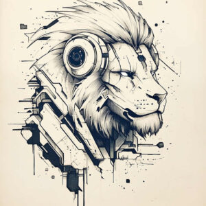 lions tattoo design ideas Realism natural contrast guardian for thigh