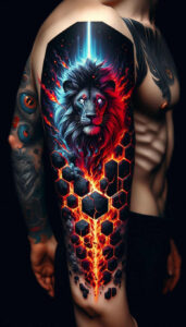 lions tattoo design ideas Realism studio quality majestic for side torso