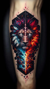 lions tattoo design ideas dynamic shapes shadow play endurance and power