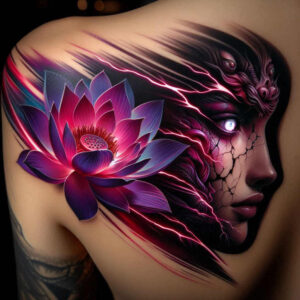 artistic-lotus-pattern-for-men – tattoo design ideas free ai generated – bare – for-collarbone – Gallery: lotuses-inkby-ai