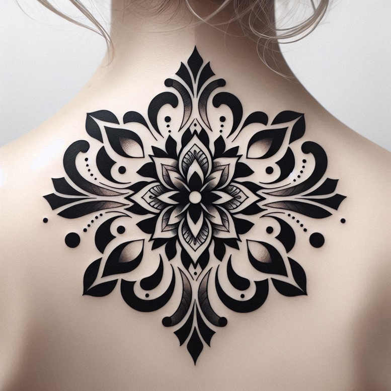 artistic-swirl – tattoo design ideas free ai generated – kaleidoscope – for-temple – Gallery: mandalas-and-similar-inkby-ai