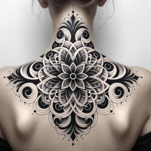circle-of-unity – tattoo design ideas free ai generated – elaborate – for-back-of-neck – Gallery: mandalas-and-similar-inkby-ai