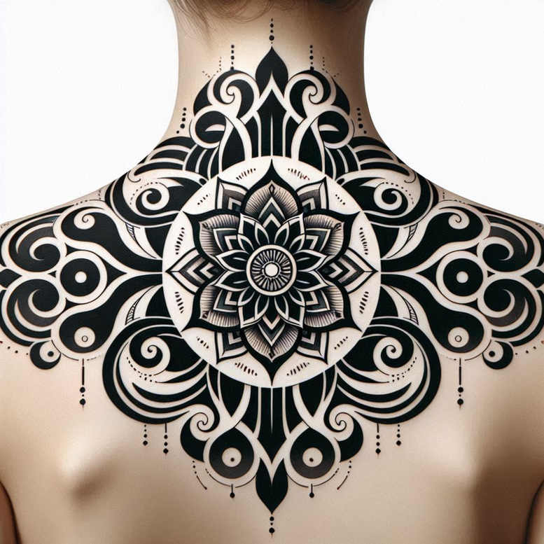 circle-of-unity – tattoo design ideas free ai generated – wavy-lines – for-hip – Gallery: mandalas-and-similar-inkby-ai