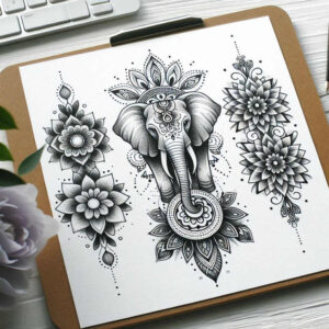 fine-line – tattoo design ideas free ai generated – dynamic-center – for-scapula – Gallery: mandalas-and-similar-inkby-ai