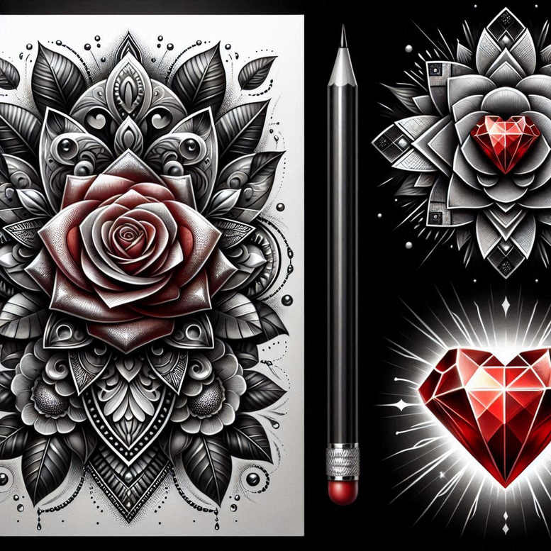 geometric-lace – tattoo design ideas free ai generated – complex-design – for-palm – Gallery: mandalas-and-similar-inkby-ai