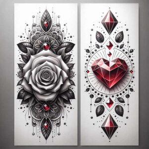 interlaced – tattoo design ideas free ai generated – delicate-outline – for-ribs – Gallery: mandalas-and-similar-inkby-ai