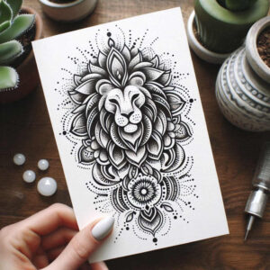 interlaced – tattoo design ideas free ai generated – ornamental-swirl – for-sternum – Gallery: mandalas-and-similar-inkby-ai