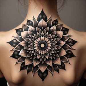 mandala-tattoo – tattoo design ideas free ai generated – radiating-lines – for-scapula – Gallery: mandalas-and-similar-inkby-ai