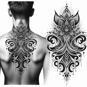 mesmerizing – tattoo design ideas free ai generated – repetitive-shapes – for-behind-ear – Gallery: mandalas-and-similar-inkby-ai
