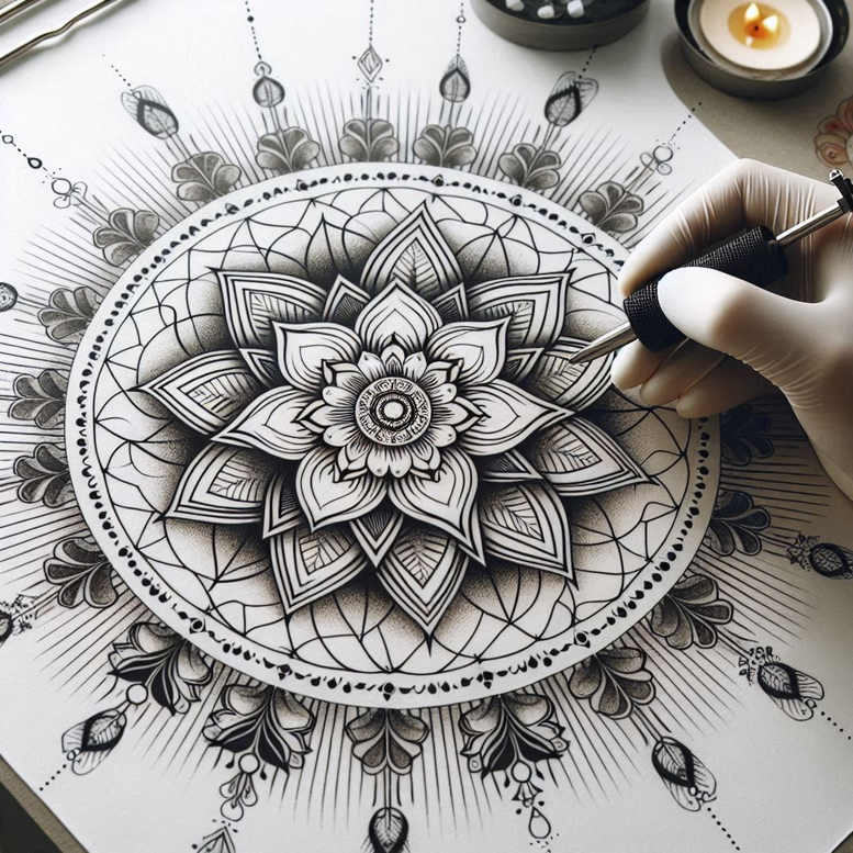 micro-mandala – tattoo design ideas free ai generated – geometric-pattern – for-forearm – Gallery: mandalas-and-similar-inkby-ai