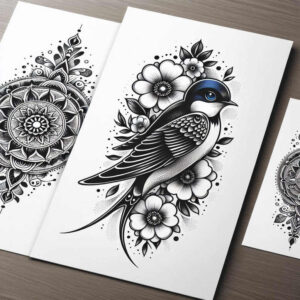 soft-curves – tattoo design ideas free ai generated – circle-segments – for-calf – Gallery: mandalas-and-similar-inkby-ai