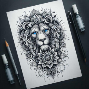 spokes – tattoo design ideas free ai generated – fine-line – for-upper-back – Gallery: mandalas-and-similar-inkby-ai