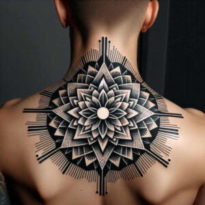 subtle-fill – tattoo design ideas free ai generated – concentric-circles – for-elbow – Gallery: mandalas-and-similar-inkby-ai