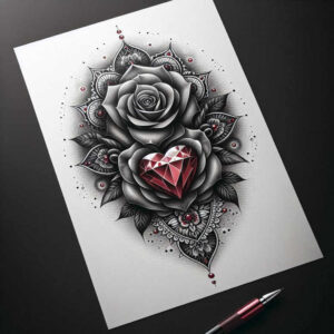 symmetric – tattoo design ideas free ai generated – dynamic-center – for-calf – Gallery: mandalas-and-similar-inkby-ai