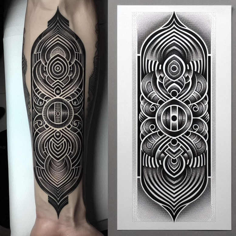 mandalas-and-similar tattoo design ideas delicate arcs calming for calf