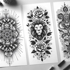mandalas-and-similar tattoo design ideas infinite pattern delicate shading for abdomen