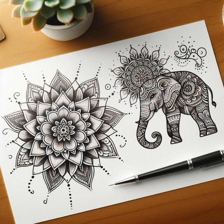 mandalas-and-similar tattoo design ideas subtle fill spiritual for back of neck