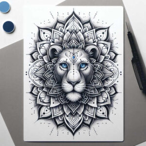 zen – tattoo design ideas free ai generated – puzzle-pattern – for-lower-thigh – Gallery: mandalas-and-similar-inkby-ai