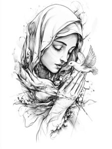 mary-and-spirituality-for-men – tattoo design ideas free ai generated – inner-glow – for-ribs – Gallery: mary-inkby-ai