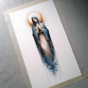 mary – tattoo design ideas free ai generated – illusion-of-depth – for-behind-ear – Gallery: mary-inkby-ai