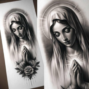 mary tattoo design ideas close-up faith shows strength