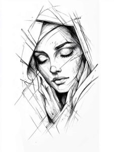 mary tattoo design ideas Surrealism fantastical gentle for collarbone