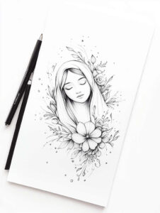 mary tattoo design ideas solid fill sacred heart meaning courage