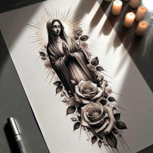 mary tattoo design ideas crisp serene for back of neck