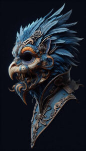 light-effect-mask – tattoo design ideas free ai generated – neotraditional-clean-fill – for-back-of-neck – Gallery: masks-inkby-ai
