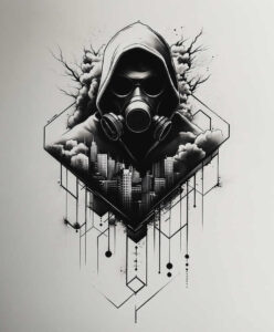 mystical-mask – tattoo design ideas free ai generated – realism-true-to-life – for-upper-chest – Gallery: masks-inkby-ai
